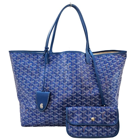 Goyard Handbags - Goyard Goyardine Saint Louis Tote GM Blue